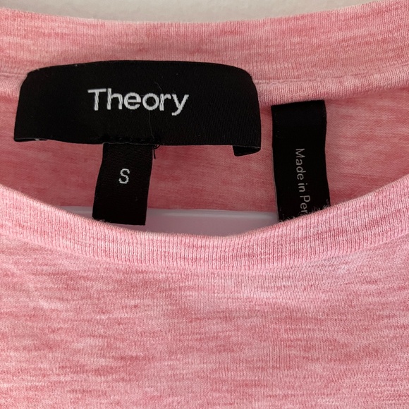 Theory Pink Pocket Tee | Size Small | Casual & Classic - Picture 2 of 3